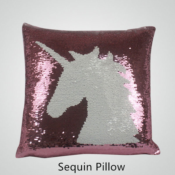 sequin pillow unicorn picture